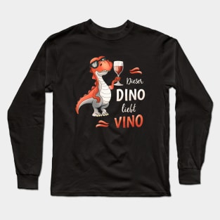 Dieser Dino Liebt Vino Weinliebhaber Long Sleeve T-Shirt